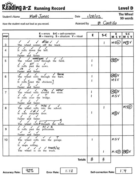 a to z runner|running record comprehension questions.